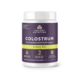 Ancient Nutrition Colostrum powder bottle with lemon bar flavor ready for daily gut wellness.