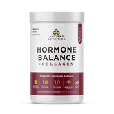 Ancient Nutrition Hormone Balance capsules in a bottle for daily hormonal support.