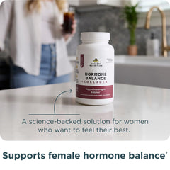 Ancient Nutrition maca root powder container suggesting natural energy and balance benefits.