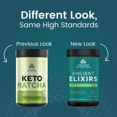 Ancient Nutrition matcha ashwagandha scoop for a quick energizing elixir