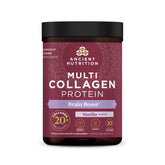 Ancient Nutrition Multi Collagen Brain Boost tub ready for daily skin and joint support.