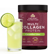 Ancient Nutrition multi collagen cucumber lime tub for daily skin and nail support