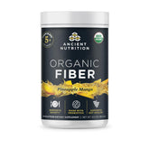 Ancient Nutrition Organic Fiber Powder tub with pineapple mango flavor for gentle daily digestion support
