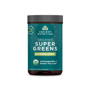 Ancient Nutrition Organic SuperGreens Energizer tub showing premium greens for daily vitality