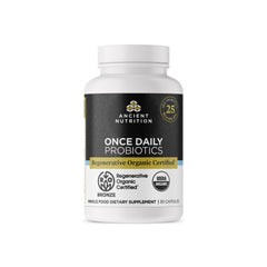Ancient Nutrition Regenerative Organic Probiotics bottle for daily digestive support