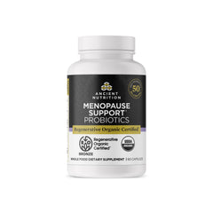 Ancient Nutrition Regenerative Organic Probiotics menopause bottle for digestive balance