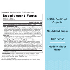 Ancient Nutrition Supergreens Energizer Tablets digestive support visuals with greens
