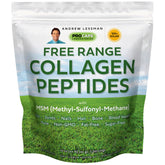 ANDREW LESSMAN Free Range Collagen Peptides bottle highlighting unflavored purity and quality