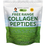 ANDREW LESSMAN Free Range Collagen Powder bottle showcases pure, highly soluble peptides for daily skincare support.