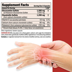 Close-up of capsules highlighting easy-to-swallow daily joint support