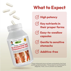 Ingredients panel showing Glucosamine Sulfate and Chondroitin Sulfate content