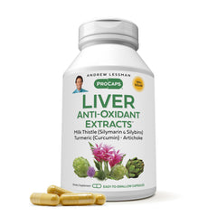 ANDREW LESSMAN Liver Anti-Oxidant Extracts bottle highlighting liver support