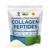 ANDREW LESSMAN marine-free-range collagen-msm bottle shows premium formula for joint and skin support.