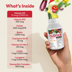 Pouring Nuoncemax capsules to illustrate easy daily intake.