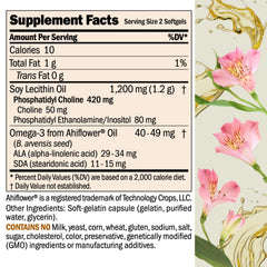 Close-up of phosphatidylcholine ingredients from Andrew Lessman PC for brain and liver support