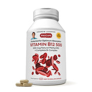Andrew Lessman Vitamin B12 500 absorption-protected capsules support healthy energy production.