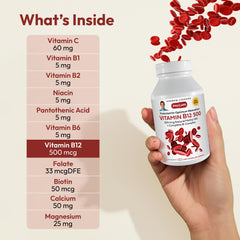 Andrew Lessman Vitamin B12 500 non-acidic delivery for gentle digestion.