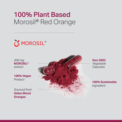 Italy-sourced Moro Red Orange extract concept illustration for premium nutrients
