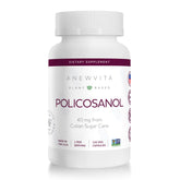Anew Vita Policosanol capsules in bottle for daily lipid-support potential.