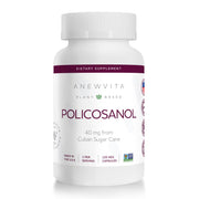 Anew Vita Policosanol capsules in bottle for daily lipid-support potential.