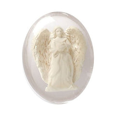 AngelStar WORRY STONE Angelight glitter wings, elegant desk accent for mindful pauses