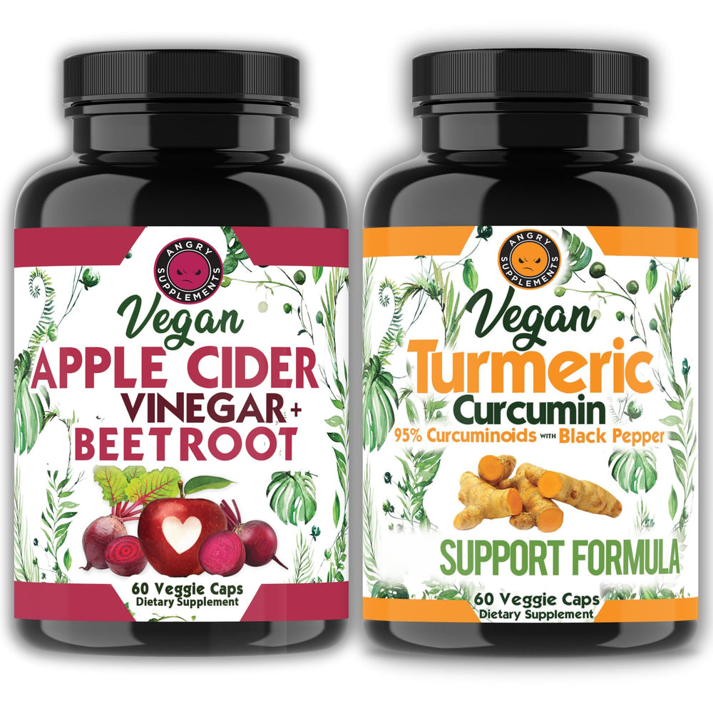 Angry Supplements vegan apple cider vinegar beet root bottle for daily wellness