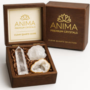 Anima Clear Quartz Tower enhances focus and clarity on a desk setup.
