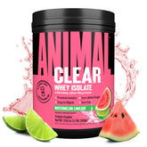 Animal Clear Whey Isolate Watermelon Limeade bottle shows a refreshing, easy-to-digest protein drink.