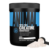 Animal Creatine Monohydrate powder bottle boosts strength for tough workouts.