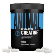 Animal Micronized Creatine Capsules bottle with label offering easy daily performance support.