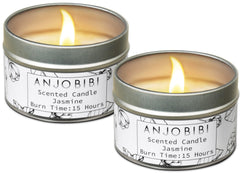 ANJOBIBI Jasmine candle 2oz pack for cozy spaces and gifts