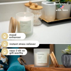 Anovina candle wick and glow showing steady burn.
