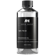 ANTAL HAYAT My Way 500ml bottle pour enriching sandalwood notes for a luxurious entryway scent.