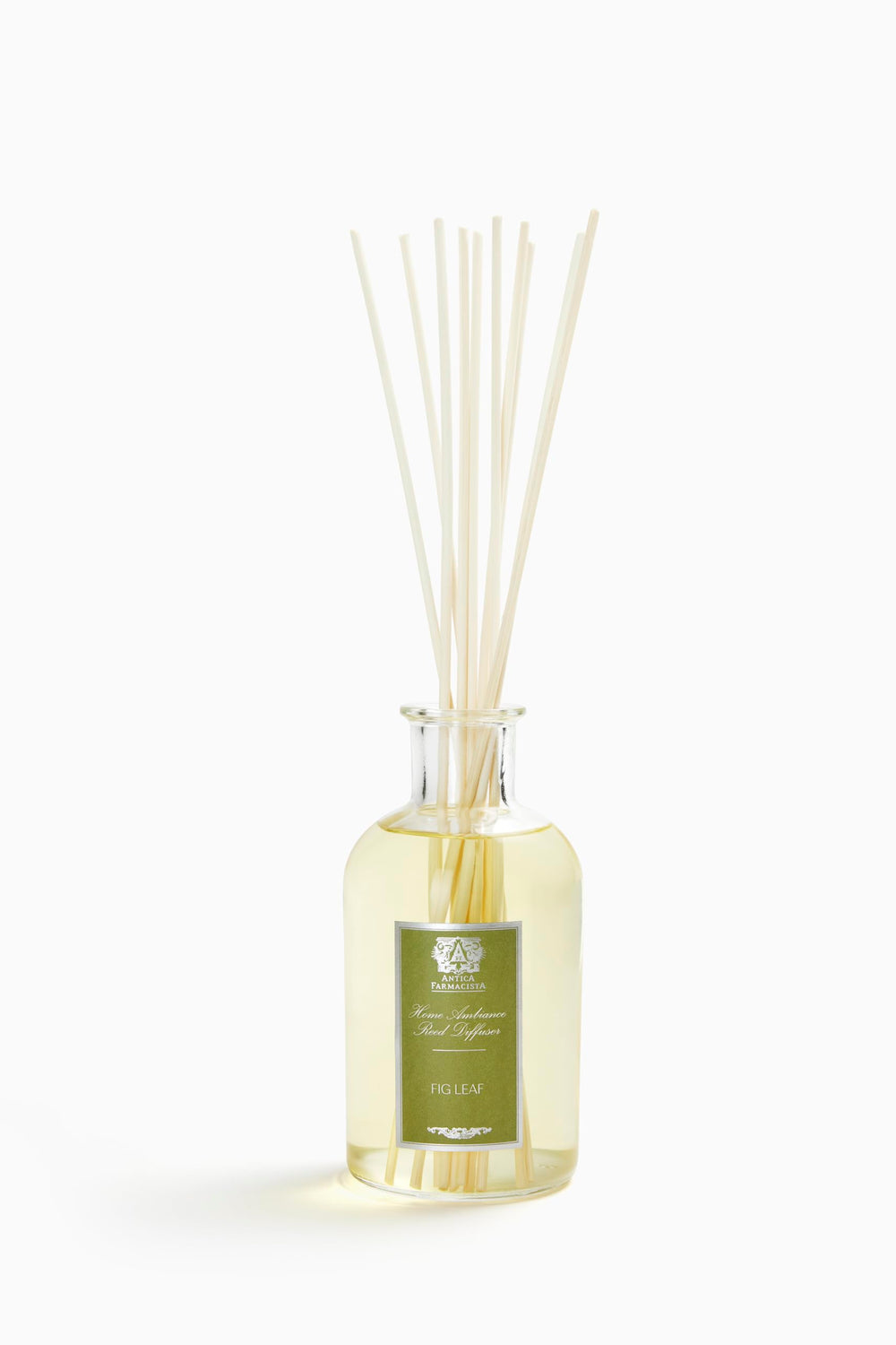 Antica Farmacista Fig Leaf diffuser bottle delivers long-lasting fragrance.