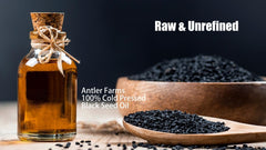 Antler Farms Black Seed Oil capsules close-up highlights vegan formula.