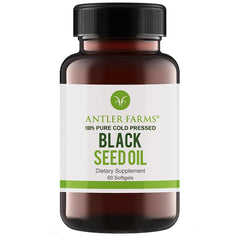 Antler Farms black seed oil softgels bottle ready for daily wellness routine