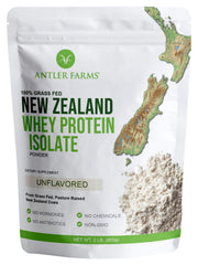 Antler Farms whey isolate 2lb unflavored powder for clean protein boosts.