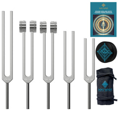 ANU WAVE tuning forks 174Hz closeup for precise resonance during meditation.