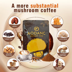 AODANC Mushroom Coffee bag sealed emphasizes freshness and convenience.
