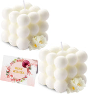 Aokala bubble candle white Freesia for calm, fresh fragrance at home.