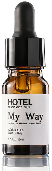 AOLEIXIYA My Way Diffuser Oil bottle pour for premium hotel-inspired ambiance.