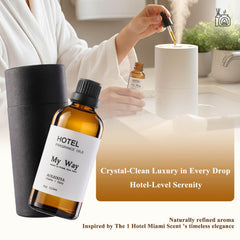 AOLEIXIYA My Way diffuser oil label close-up showing IFRA-compliant ingredients