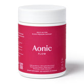 AONIC Flow bottle front showing clean packaging for daily heart health support