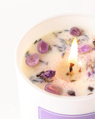AOOVOO Crystal-inside candle reveals crystals for calming ambiance.