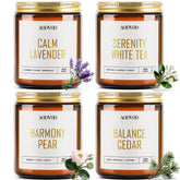 AOOVOO Healing Candle Set Calm Lavender jar close-up for relaxing evenings