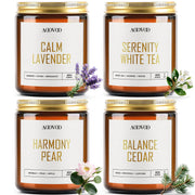 AOOVOO Healing Candle Set Calm Lavender jar close-up for relaxing evenings