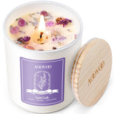 AOOVOO Lavender Scented Candle box showcases premium gift-ready packaging.