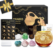 Aovila Aquarius candle holder with zodiac pattern casting light for cozy ambiance