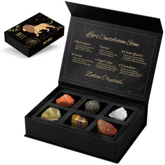 Aovila Leo Crystals Gift Box exterior, premium zodiac gift ready for gifting.