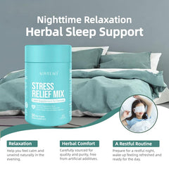Close-up of AOVITAO capsules highlighting vegan formula for night use.